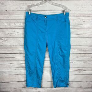 Chico’s Womens Summer Cool Cotton Utility Crop Pants Size 1 US Medium/8 Blue